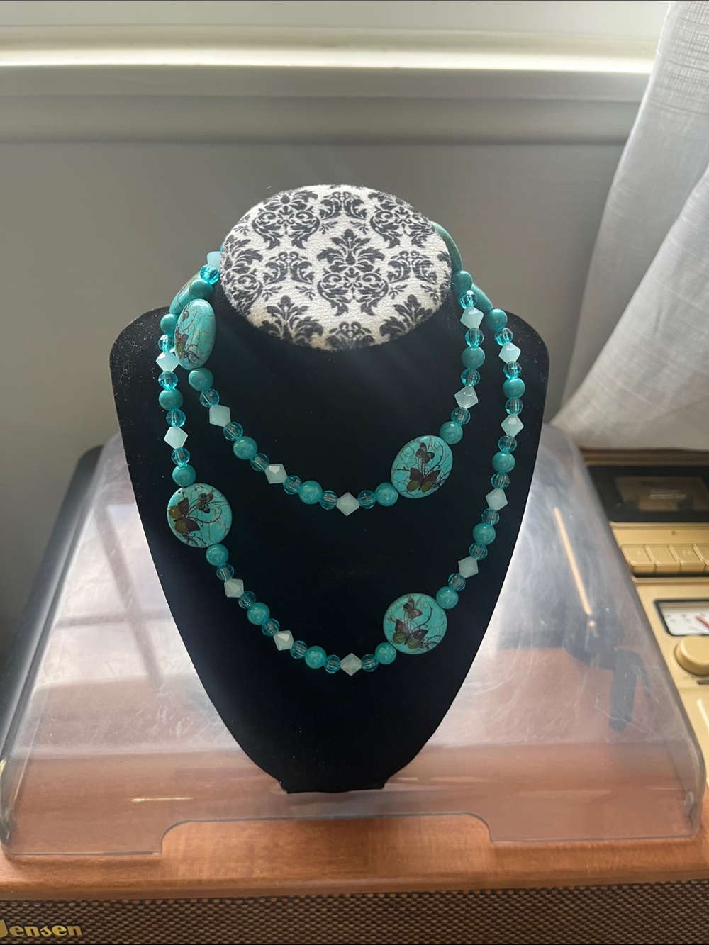 Turquoise Bead Layered Necklace - Women Jewelry hand made❤️